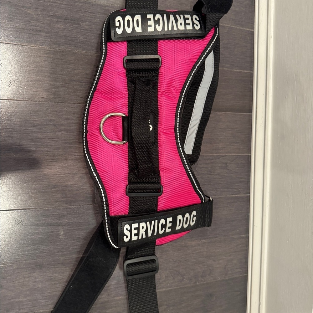 🎊HP🎉 NWOT Industrial Puppy Service Dog Pink Black Harness- XL Size 30-39in girth - Picture 2 of 6
